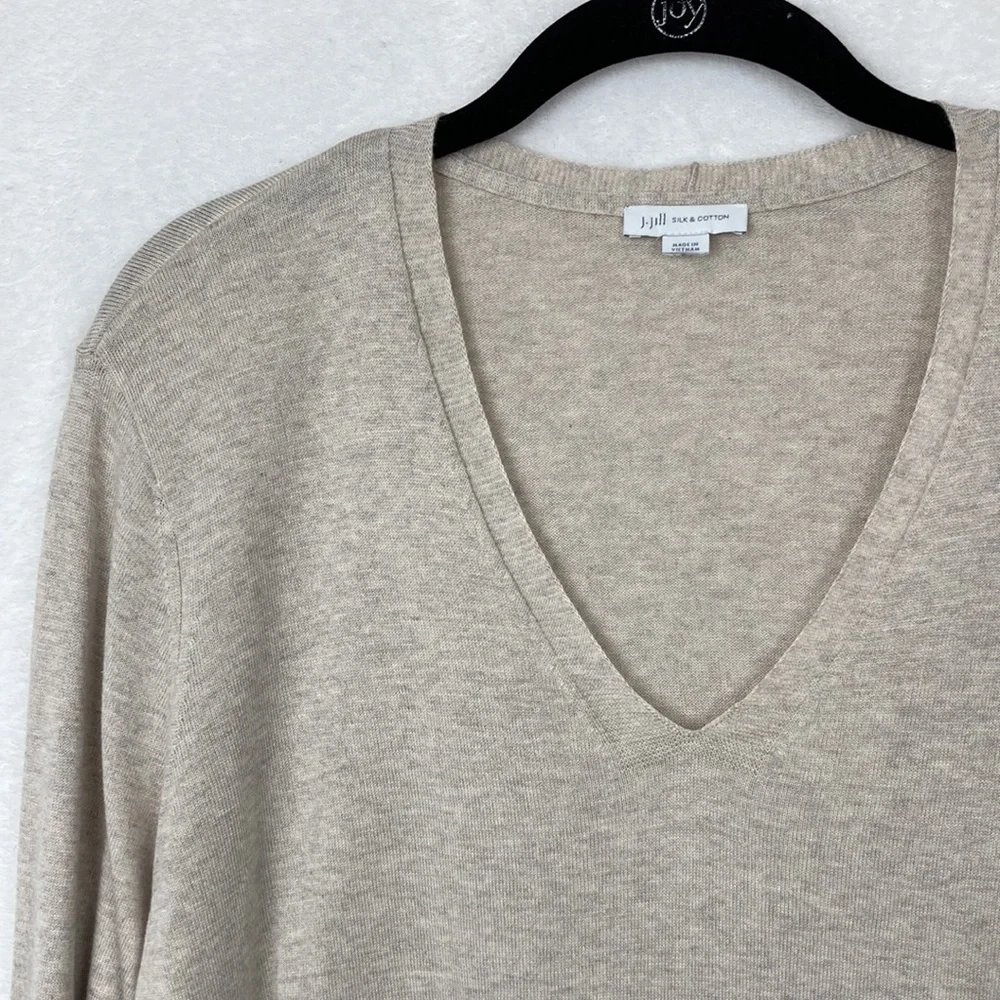 J. Jill Women’s Silk|Cotton Blend Lightweight V-neck Sweater